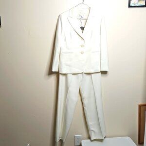 Le Suit 2 Piece Blazer+Pants Set Pant Suit White/off-white Size 10